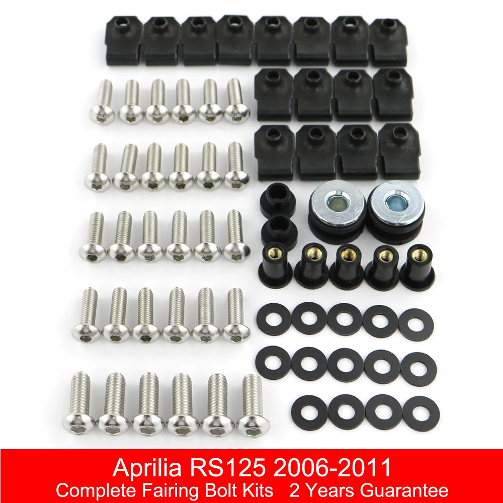 

Мотоцикл для Aprilia RS125 2006-2019 RS250 RSV4 Tuono V4 1100 2015-2018, полный комплект болтов для обтекателя, винты, зажимы для обтекателя