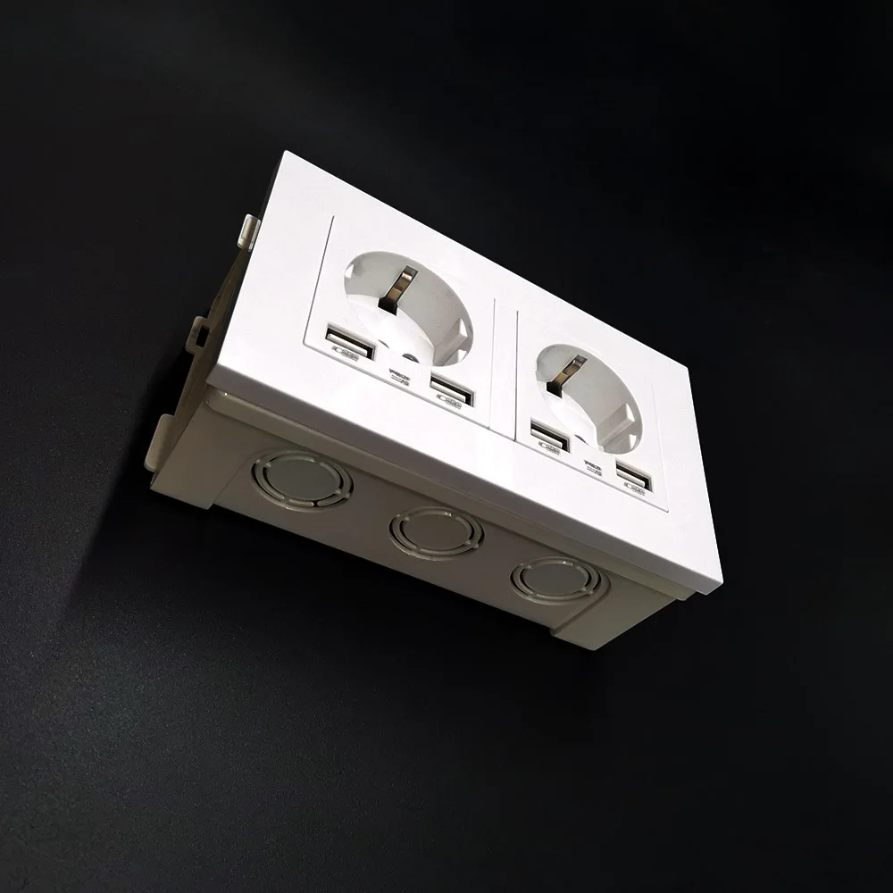 In Wall Bottom Junction Box Mount for Socket USB Multi Frame,Triple Dark Box Quad Back Box,Switch Box Flame Retardant PVC White