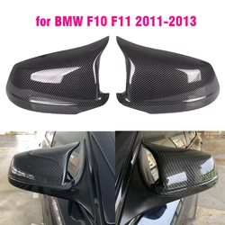 for BMW 5 Series F10 F11 2010-2013 Car Rearview Mirror Cover Side Wing Protect Frame Covers Carbon Fiber Style Trim Shell