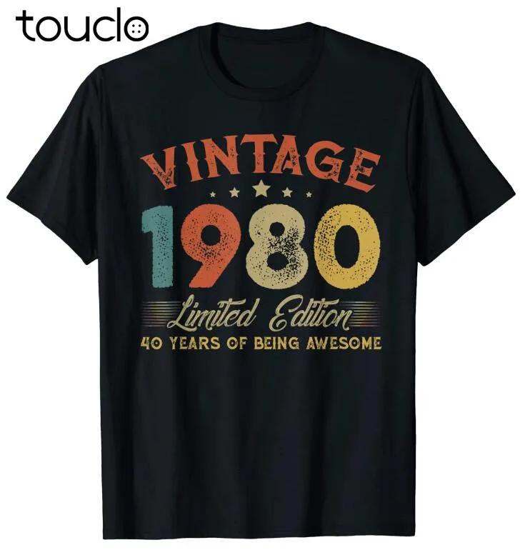 Vintage 1980 Clothes 40 Years Old Retro 40Th Birthday Gifts T-Shirt