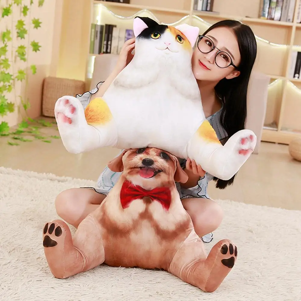 Cute Cat and Dog Dolls Comfy Pillow Soft Sofa Cushion Plush Toy Stuffed Animal Room Car Decor Baby Sleep Present Birthday Gift