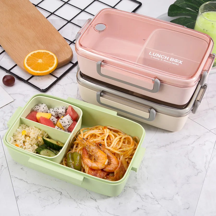 Food/Bento Box Healthy Material Lunch Box Wheat Straw Wheat Straw Leakproof Microwave Safety BPA Free Kids Lunch Contain