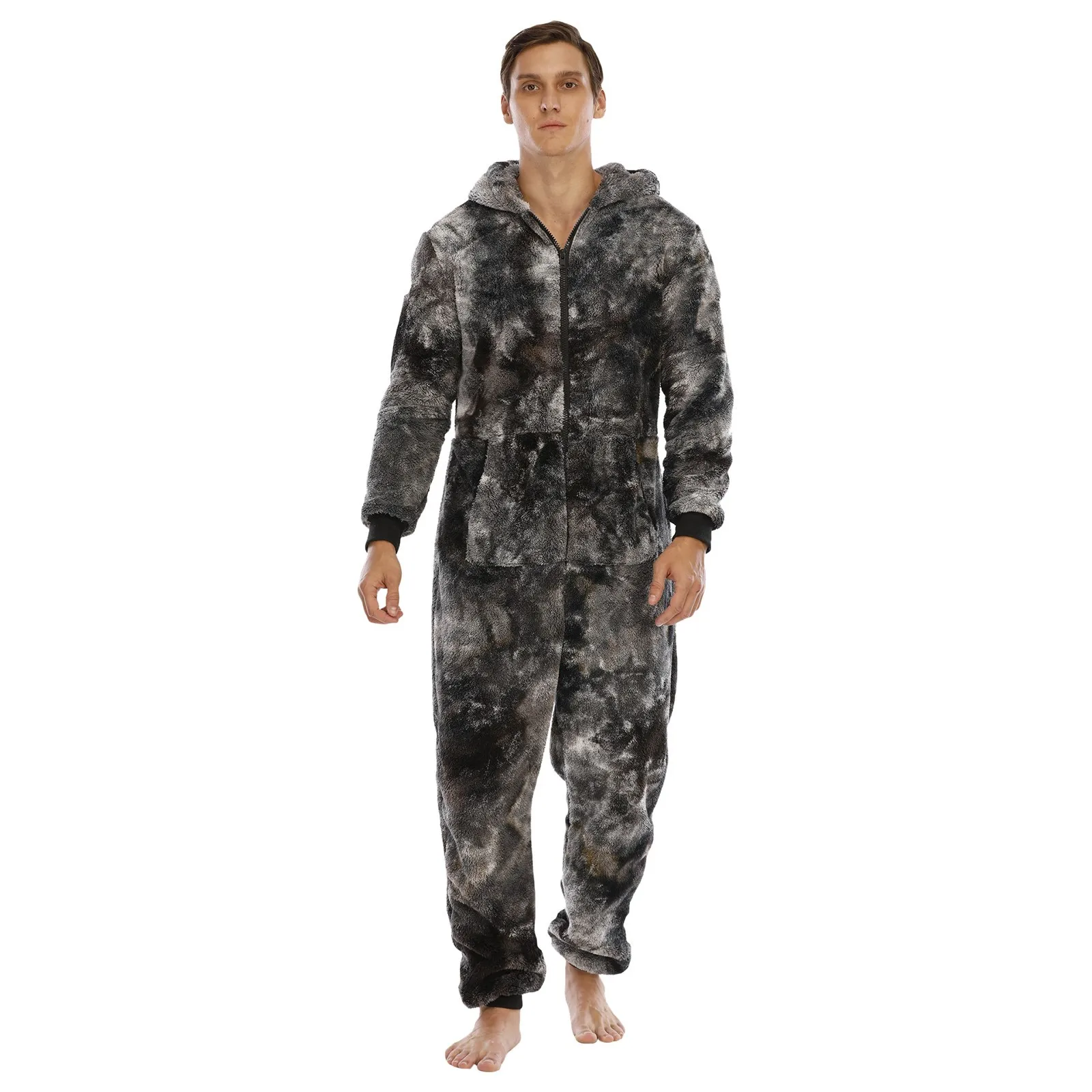 

Men Warm Teddy Fleece Onesie Fluffy Sleep Lounge Adult Sleepwear One Piece Pyjamas Male Jumpsuits Hooded Onesies For Adult Men