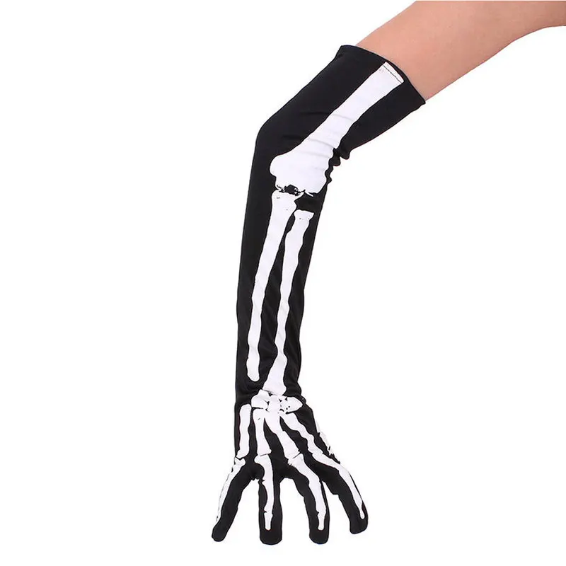 Halloween Cosplay puntelli Spoof manica lunga scheletro guanti a mano spettacolo di danza personalità della moda magica guanti Unisex uomo 50cm