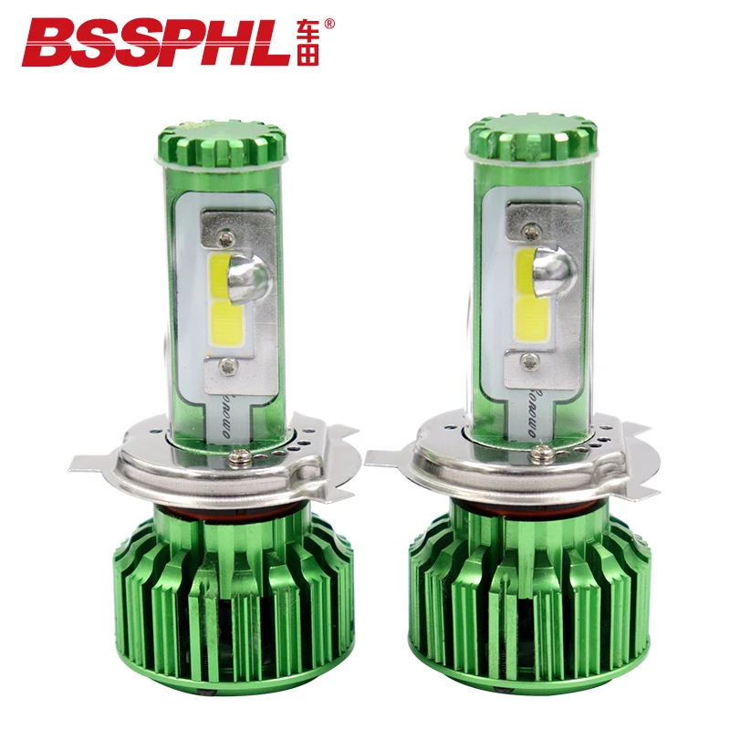 

BSSPHL 12v 30w Auto Car LED Headlight Blub H4 COB 6500k White Waterproof Bulb Foglight Pure White