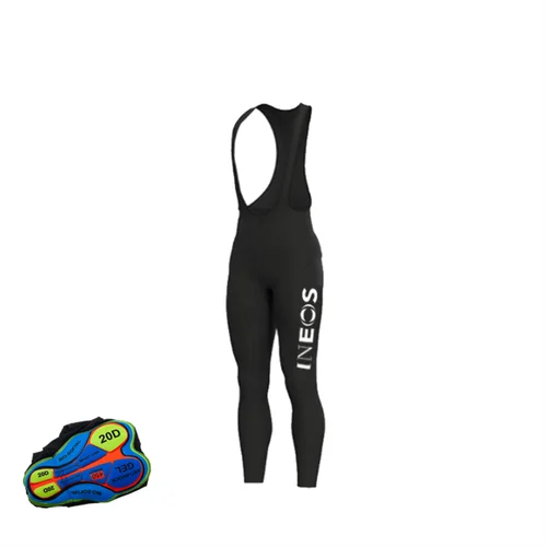 Imagen 2 del producto Pantalones largos de ciclismo con pechera para hombre, medias para bicicleta de montaña, con almohadilla de Gel acolchada de Gel 20D, 2021