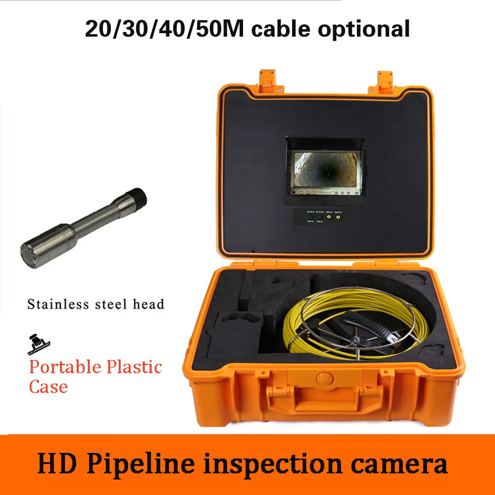 

20-50 Meter Cable Endoscope Camera For Water Pipe Industrial Pipeline Inspection Camera With DVR Recorder System Waterproof