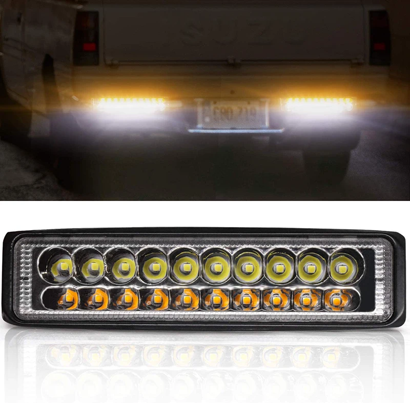 

LED Work Light Bar 6 Inch Off-Road Led Pods Flood Driving Fog Lights Dual Color 3000K 6000K Amber White for Truck ATV Jeep Boat