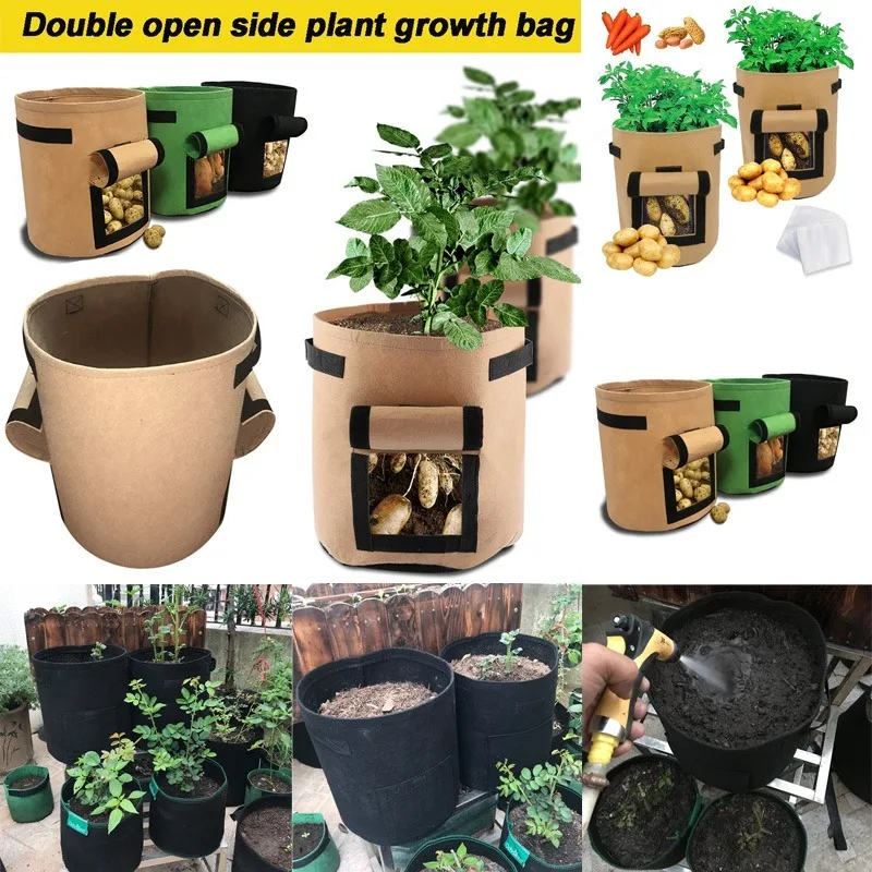 

Plant Grow Bag Seedling Growing Vegetable Pots Garden Supplies Strawberry Plant Bags for Vegetable Tomato Potato Carrot