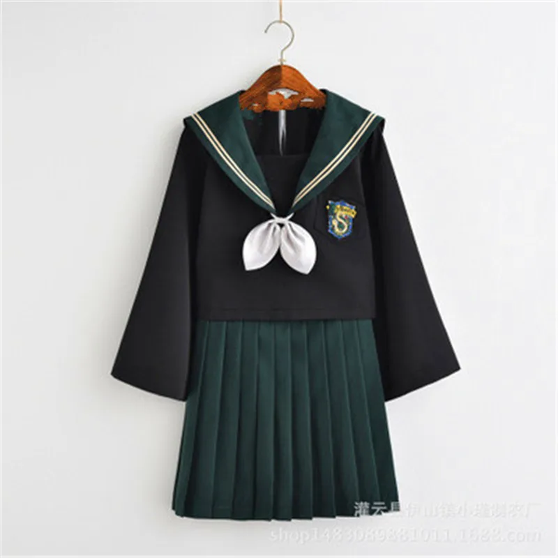 Black Sailor Suits with Short length Pleated Skirt Japanese School Uniforms For Girls Cute Full Sets Cosplay JK Costume Series