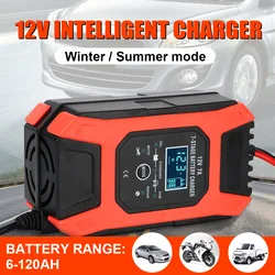 12V 7A Car Battery Charger Test Tool Repair Kit EU US UK Plug Digital Smart Truck Off Road 4x4 Motorcycle Automotive Accessories