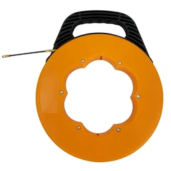 3mm 30m Fiberglass Fish Tape Push Pull Line Duct Rod Wire Cable Reel Rodder Running Rod Conduit Wire Storage Cassete