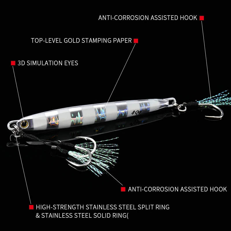 ALLBLUE SLOWER Long Metal Jig Fishing Lure Slow Cast Jigging Spoon 20G 30G 40G 60G Artificial Shore Metal Bait Sea Tackle