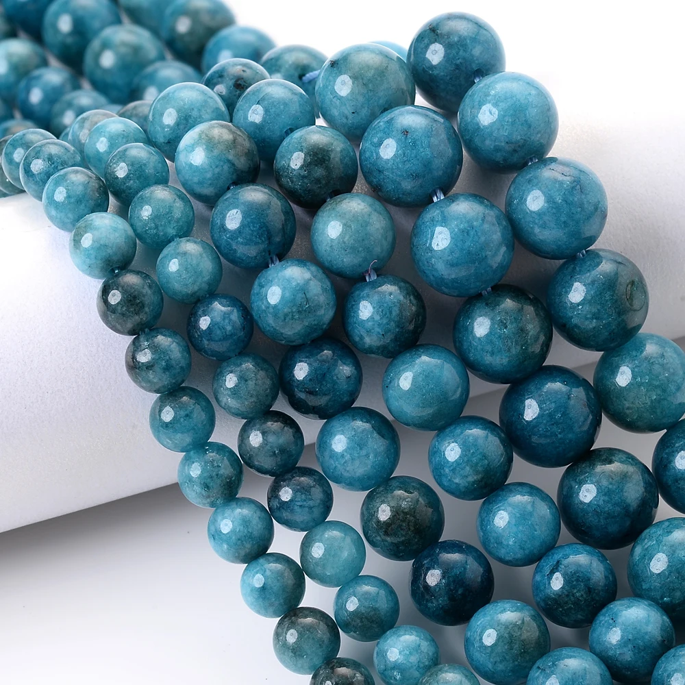 Natural Stone Beads Blue Apatite Beads Round Loose Spacer Bead for Jewelry Making DIY Charm Bracelet Accessroies 6/8/10mm