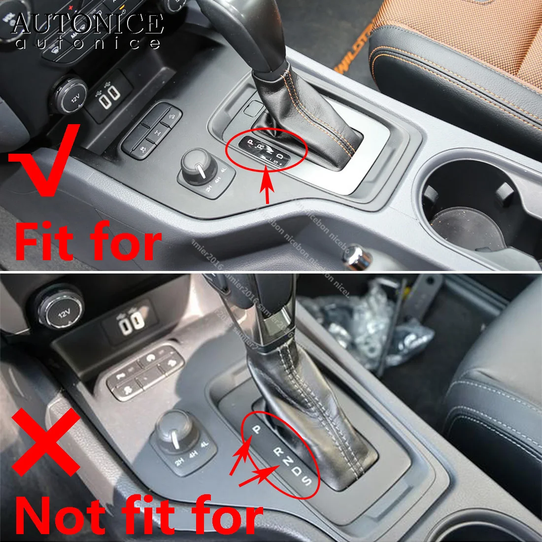 Carbon Fiber Color Steel Auto Gear Shift Panel Cover for Ford Ranger Everest LEFT HAND SIDE 2015 2016 2017 2018 2019 2020 2021