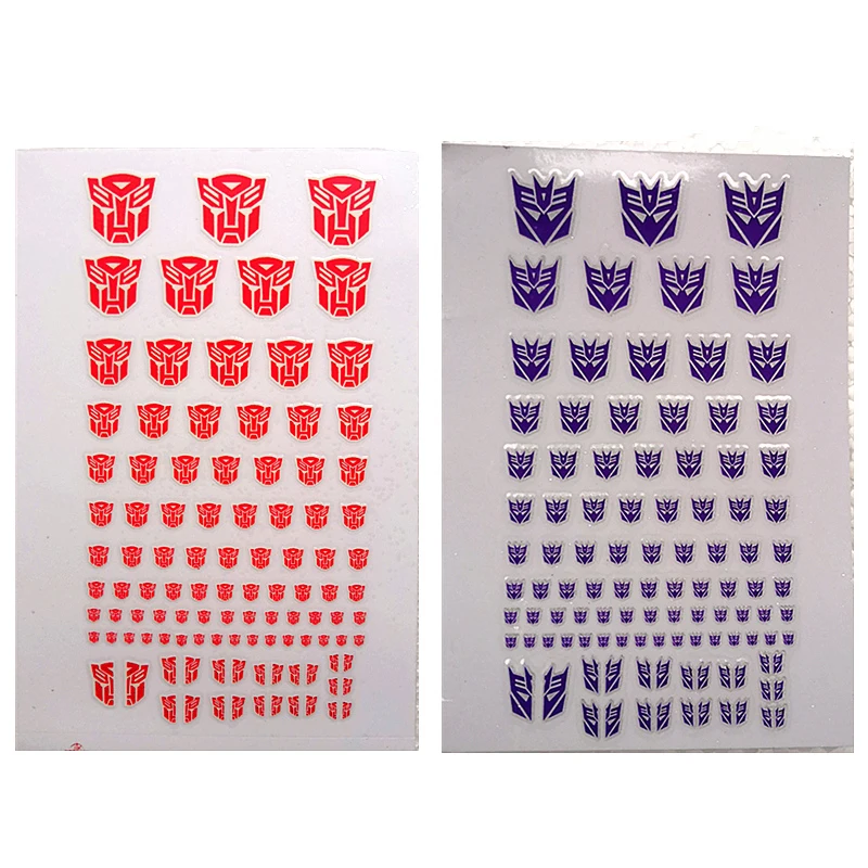 Transformation Decepticons Autobots G1 Stickers 90+ Symbol Decal for Custom DIY Scene Accessories 0.6*0.6--1.5*1.5Cm Decoration