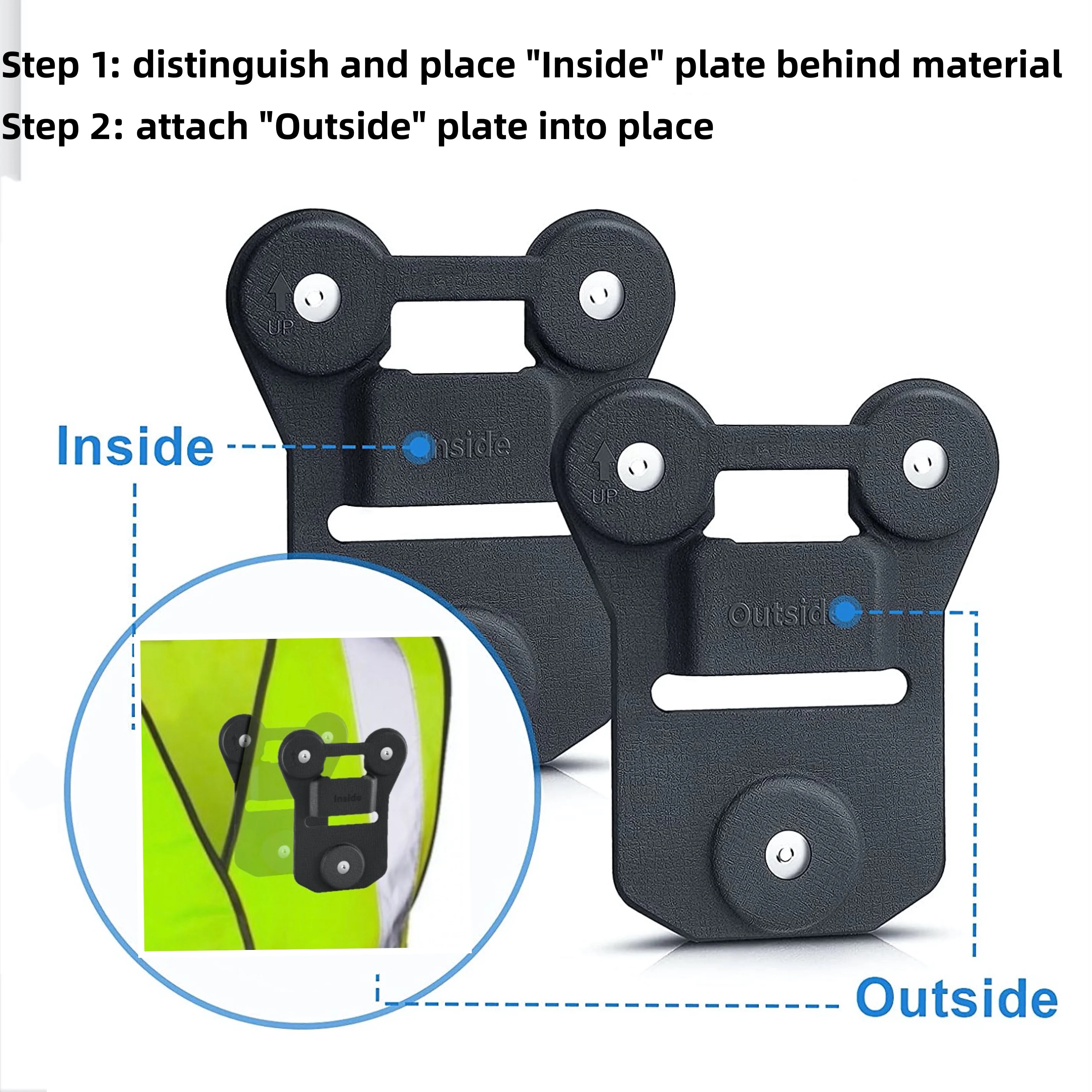 Body Camera Magnet Mount Black Silicone Strong Suction Police Camera Magnetic Clip, Stick to Clothes Universal Mount