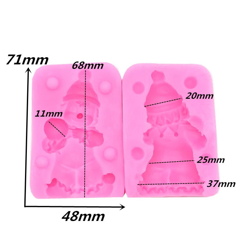 3D Clown Shape Silicone Mold Resin DIY Chocolate Cake Candy Dessert Fondant Moulds Baking Decoration Tool Kitchenware