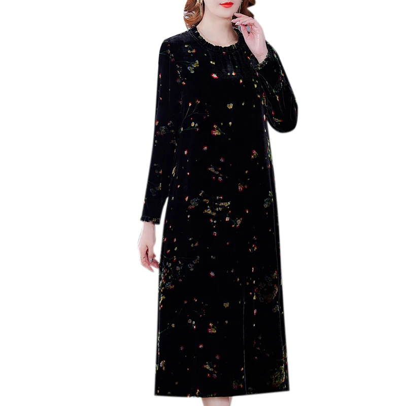 ZUOMAN Women Autumn & Winter Elegant Velvet Dress Festa High Quality Long Cocktail Party Robe Femme Vintage Designer Vestidos