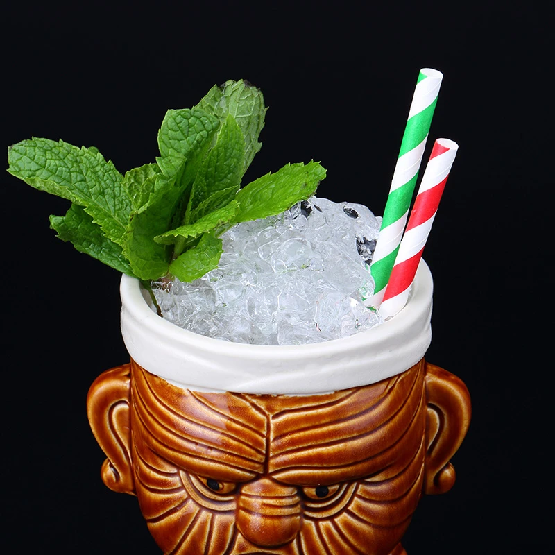 520ml Hawaii Tiki Mugs Cocktail Cup Beer Beverage Mug Wine Mug Ceramic Ku.Ku.Kauioo Mugs Barware