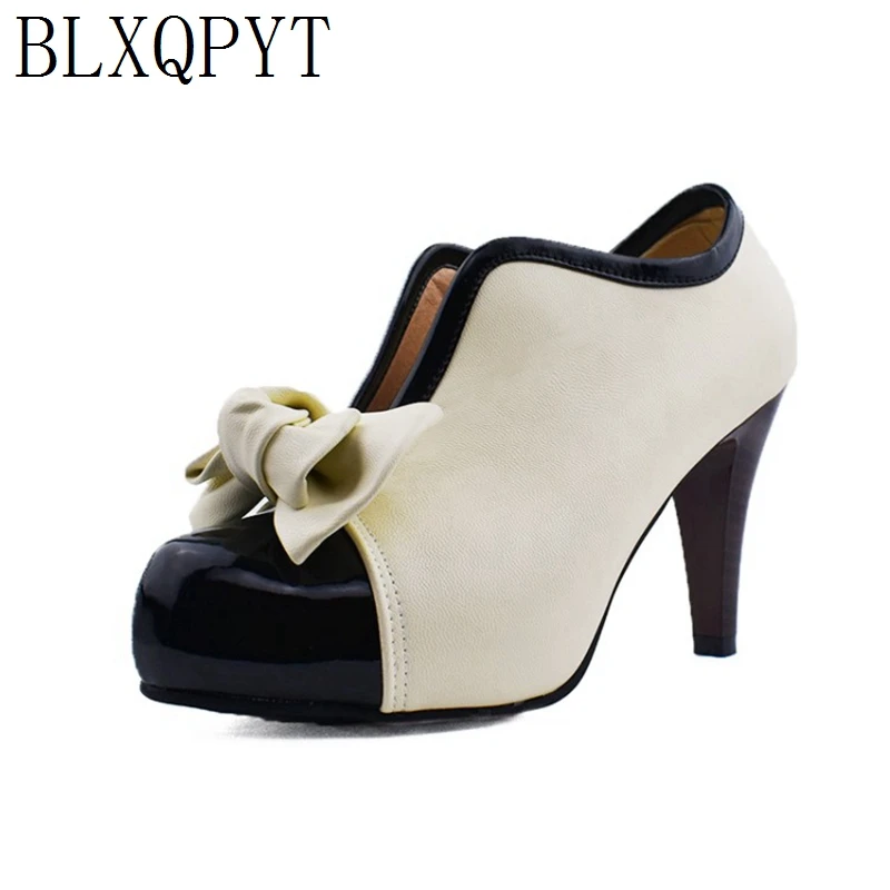 BLXQPYT Luxury Ladies Shoes large Size Sale 34-48 Apricot New Women designers Pumps Platform High Heels Party Shoes SM-56-1