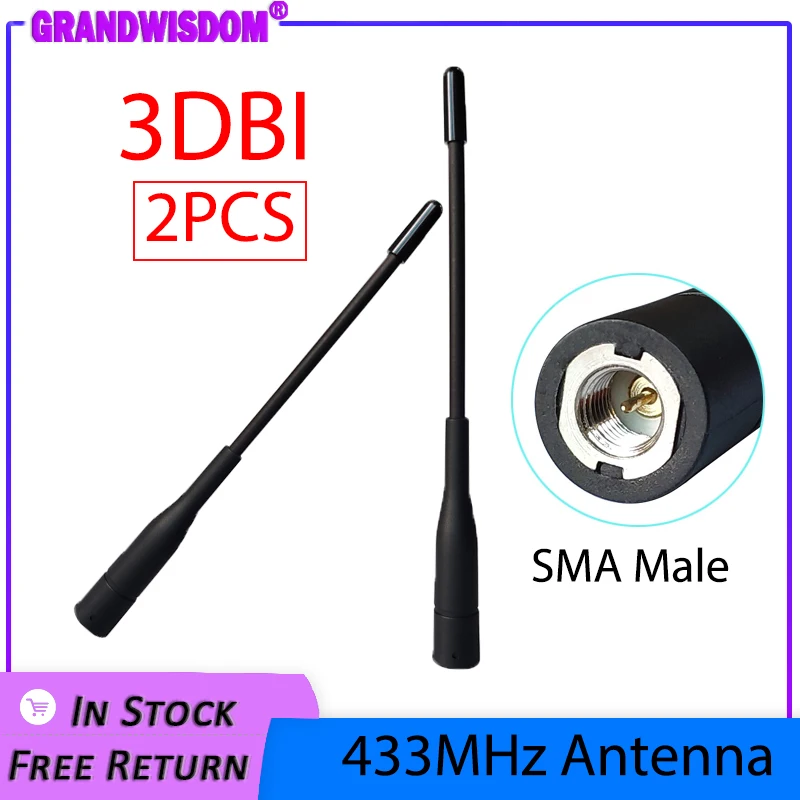 2pcs 433MHz antenna SMA Male Connector antena 433 mhz antenne IOT  directional waterproof antennas for Walkie talkie wireless