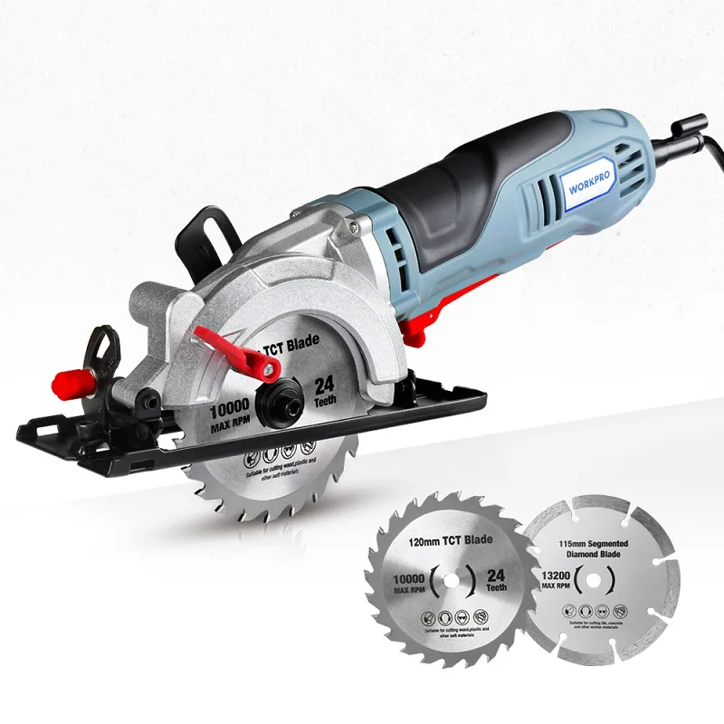 WORKPRO Elektrische mini-cirkelzaag 710W Multifunctionele elektrische zaag met TCT-blad en diamantzaagmachine Elektrisch gereedschap