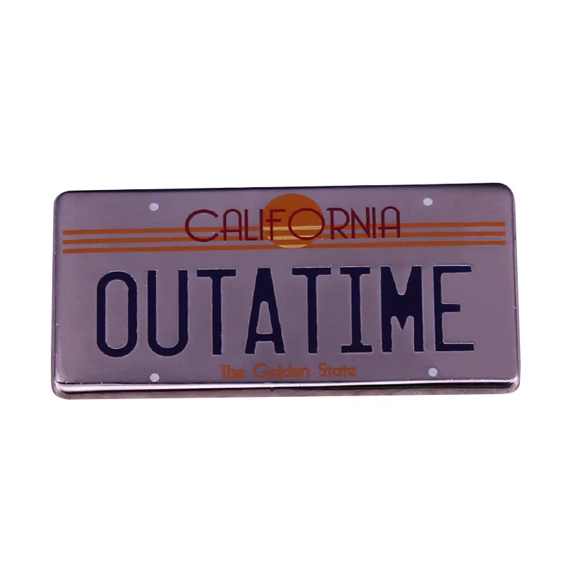 Iconic Outatime License Plate Pin Celebrating the great film!