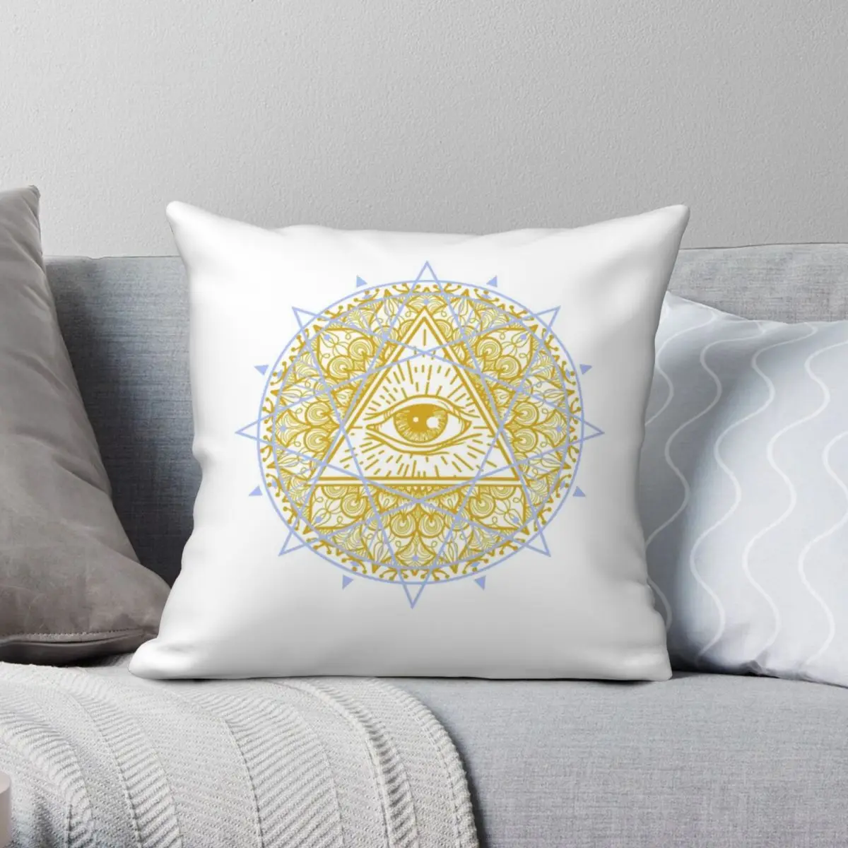 All Seeing Eye Of Enlightenment Square Pillowcase Polyester Linen Velvet Pattern Zip Decor Home Cushion Case