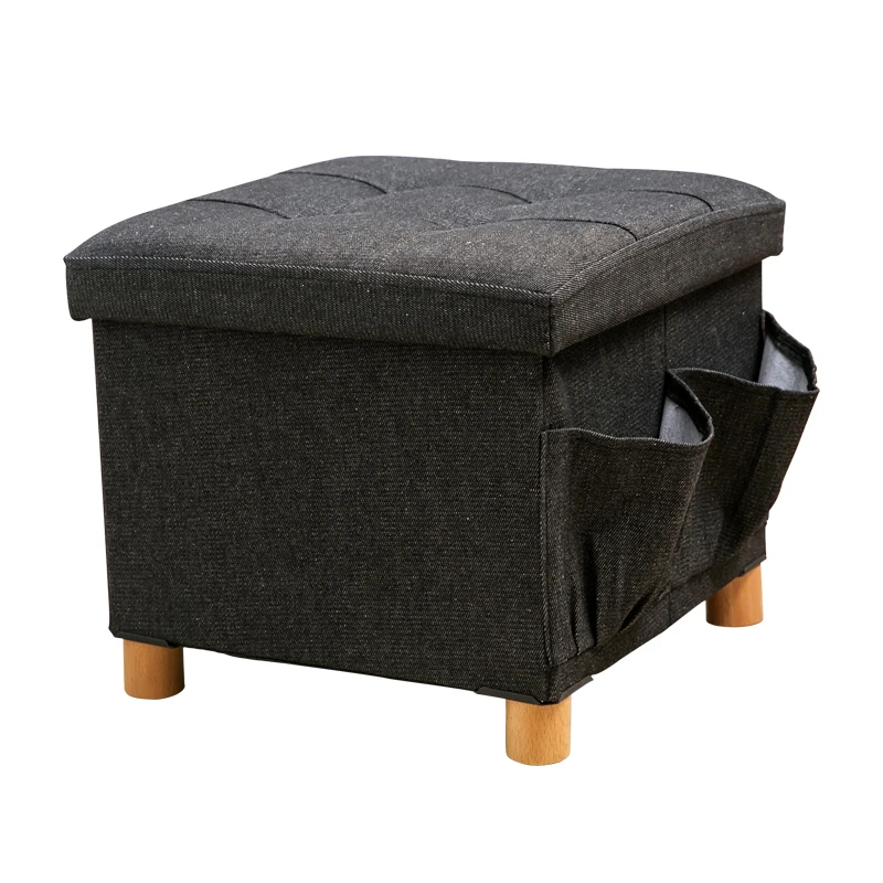 

Fabric Four-Legged Folding Storage Stool Shoe Changing Toy Storage Box Fitting Room Storage Stool