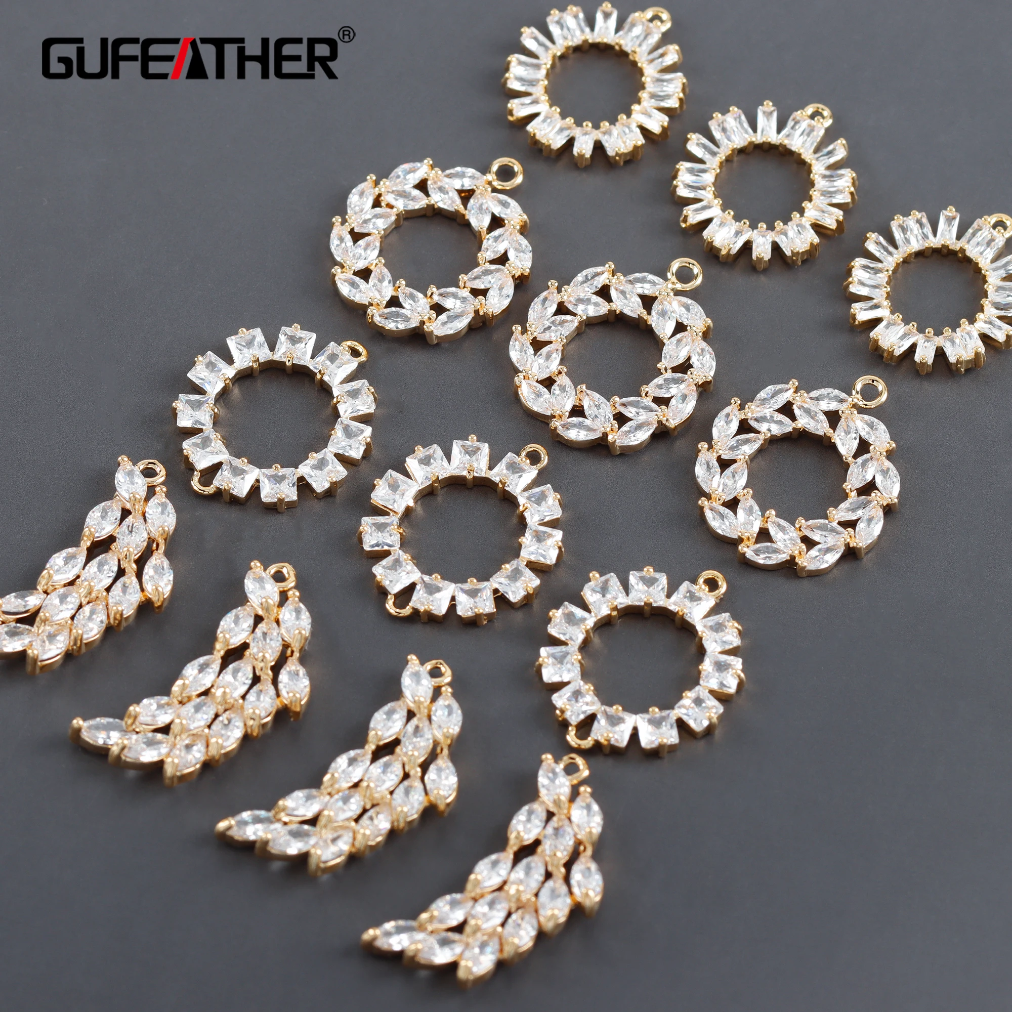 

GUFEATHER M1039,jewelry accessories,pass REACH,nickel free,18k gold plated,copper,zircons,diy earrings,jewelry making,6pcs/lot