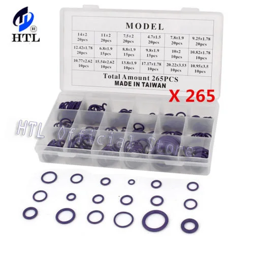 265pcs/ 225pcs Car A/C R134a System Air Conditioning O Ring Seals Washer Kit Tool HNBR