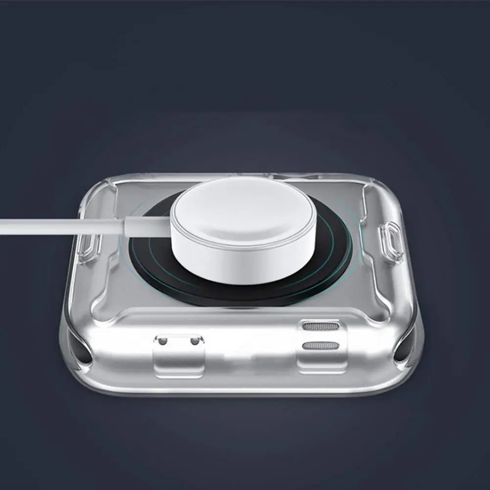 Capa transparente para apple assista caso 7 45mm 41mm iwatch 7 tpu pára-choques protetor de tela clara apple relógio acessórios