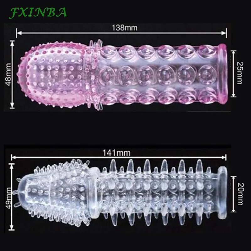 FXINBA Crystal Penis Sleeve Extender Cock Sleeve esteso Dick ingrandimento preservativi riutilizzabili giocattoli del sesso per uomini prodotto per adulti