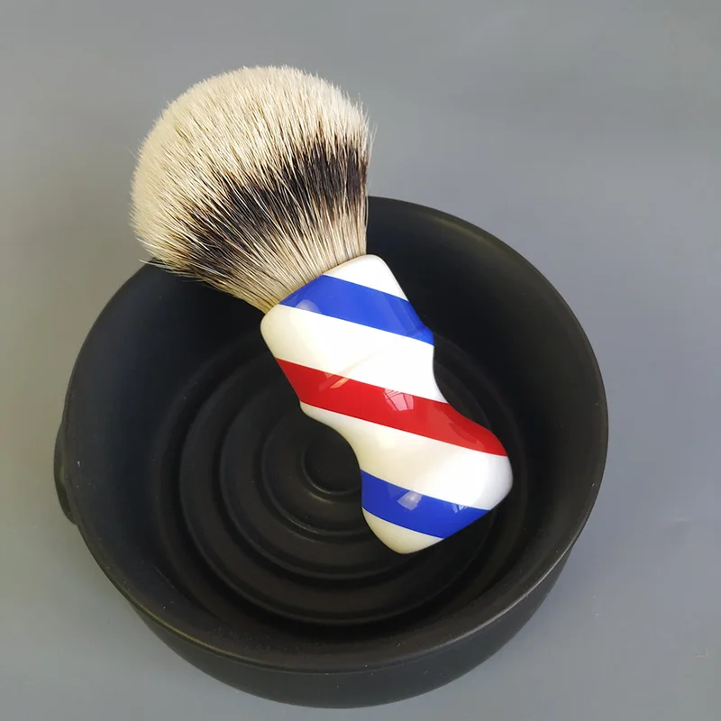 Dscosmetic silvertip badger hair shaving brush with soft and dense badger hair knot