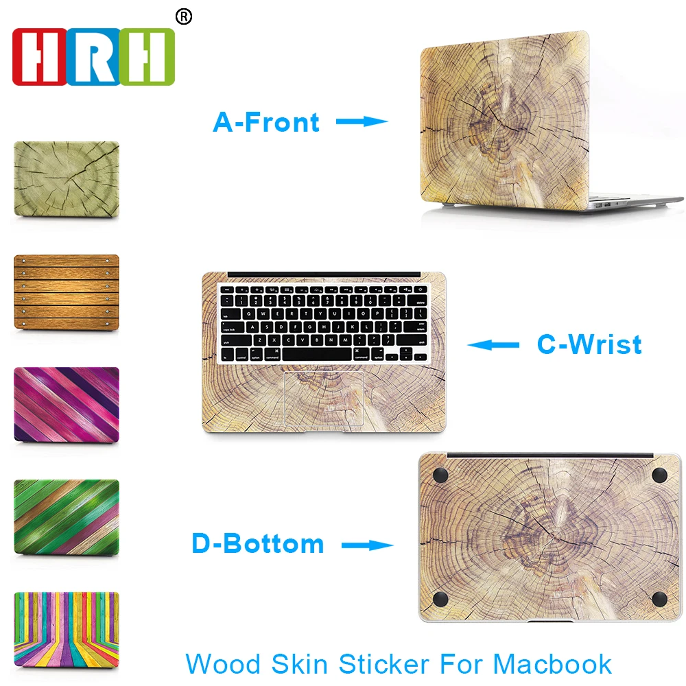 HRH Wood Design 3 in 1 Vinyl Decal Skin Sticker Guard  Body Cover For Macbook Air 11