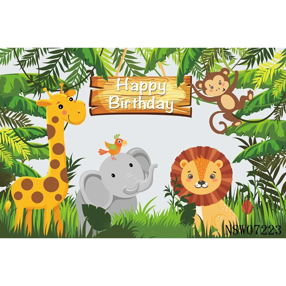 Yeele-خلفية حفلة عيد ميلاد للأطفال ، خلفية كرتونية على شكل حيوانات برية ، للتصوير الفوتوغرافي ، والمكالمات ، واستوديو الصور