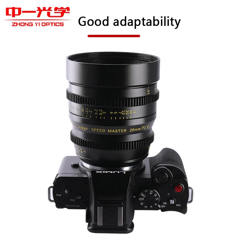 Zhongyi 17mm 25mm 35mm 50mm T1.0 Cine Lens Manual Focus For M43 Mount Olympus Panasonic BMPCC 4K 6K G5 GX7 GX8 E-M5 EPM2 PEN-F