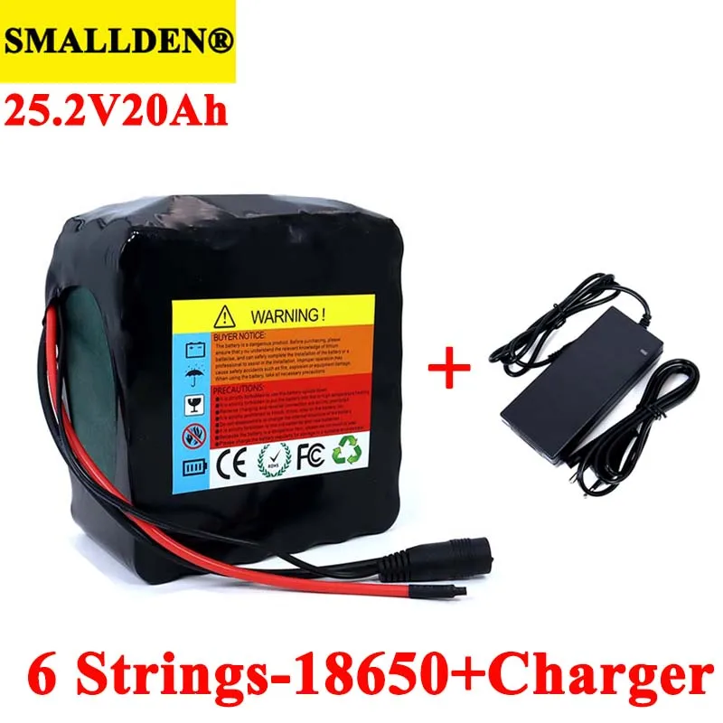 24V 20Ah 6S6P 18650 Rechargeable battery pack golf cart li-ion batteries with 25.2V 15A BMS+Charger