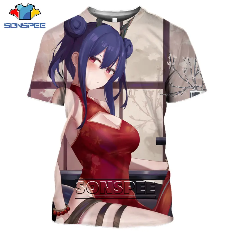 SONSPEE Anime Arknights 3d Print Game T-shirt Streetwear Men Women T-shirt Fashion Sandy Beach Harajuku Summer Homme Tshirt