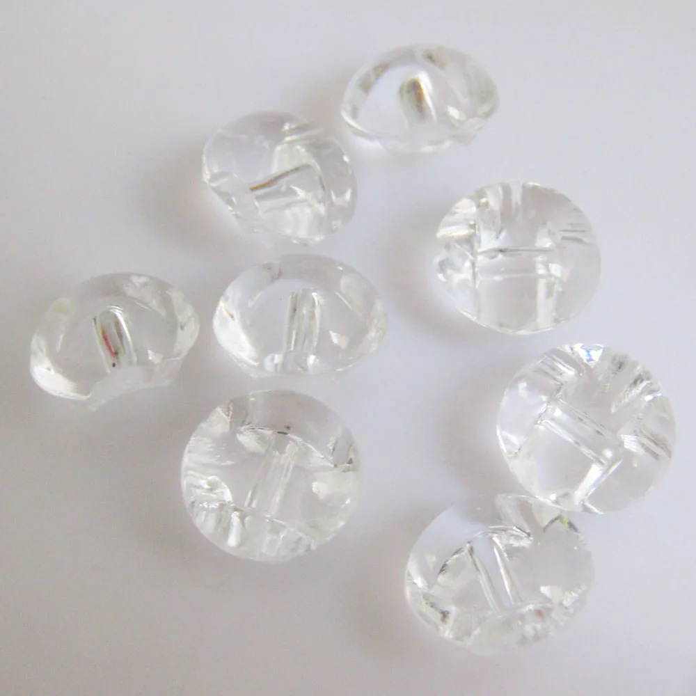 NBNNKV 50Pcs 11.5MM Round Clear Knot Buttons For Sweater Sewing Supplies Tailor Accessories