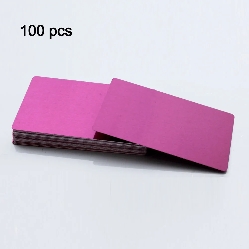 NONE 100 Stück leere Metall-Visitenkarten, 0,2 mm Dicke, Aluminiumlegierung, Rohlinge, Karte, DIY-Laserdruck 10
