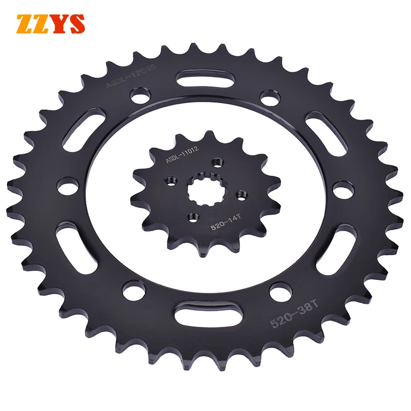 

520 14T 38T Motorcycle Front Rear Sprocket Gear Staring Wheel For HONDA CBR250 CBR250R CBR250RA CBR 250 2011-13 520-14T 520-38T