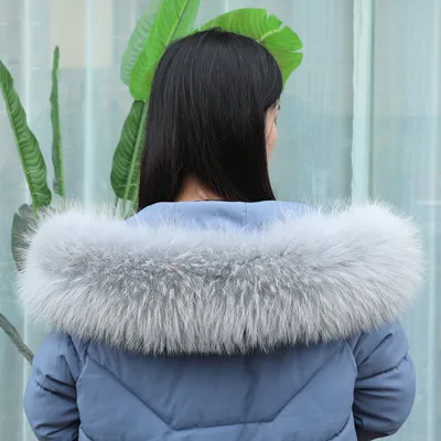 2020 new winter super real raccoon fur collar unisex coat colored fur collar