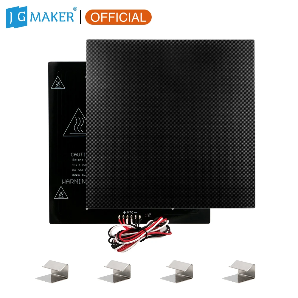 

JGMAKER 6pin Aluminum Heated Bed Black Diamond Glass with 4 pcs Clips for A5S A5 3D Printer platform Hot bed Jgaurora