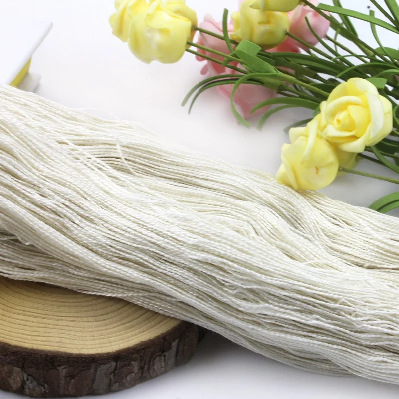 Super Soft 100% Silk Yarn For Hand Knitting Crochet Undyed 50g Hank  Lace Weight Natural White Silk 22