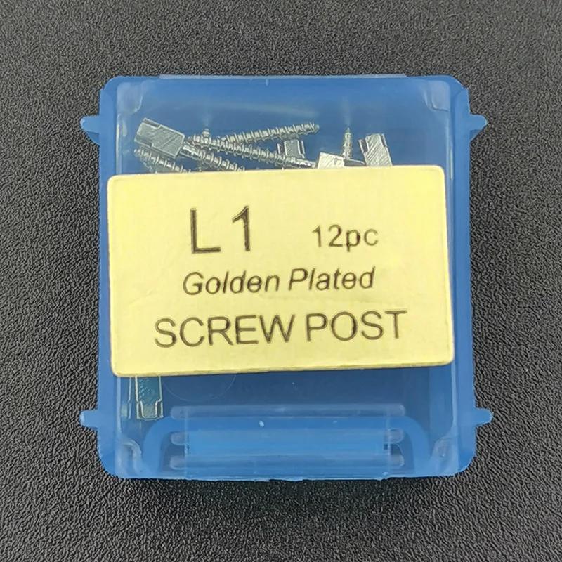 12 stücke Dental Vergoldete Schraube Post S1 S2 S3 L1 L2 Edelstahl Dental Schraube Beiträge M1 M2 M3 Einzel Paket zahnmedizinische Materialien
