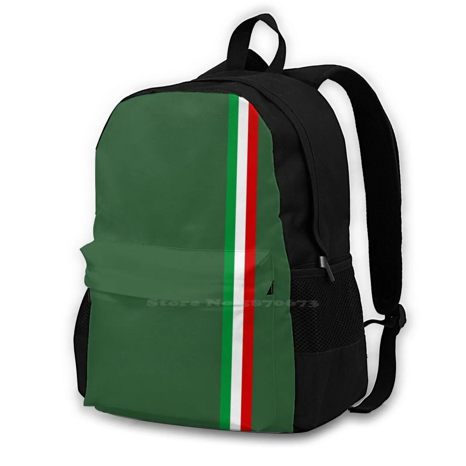 Tricolore 3d Print Design Backpack Casual Bag Italy Pizza Italian Society Tricolore Flag Flower Soda Fashion Italiano Milan