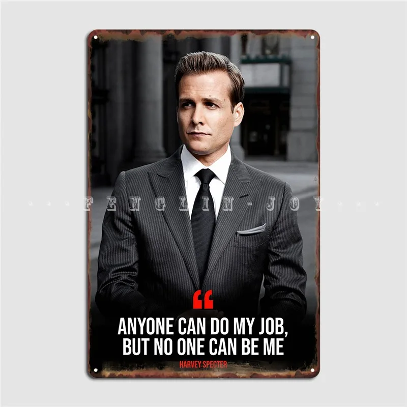 Suits Harvey Specter Metal Sign Wall Pub Mural Customize Mural Painting Tin Sign Poster