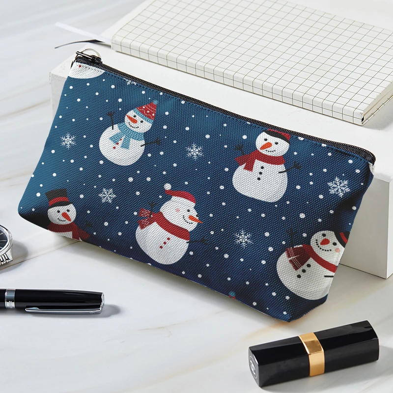 Ladies Cute Christmas Theme Printed Cosmetic Bag Necessaries for Women\'s Portable Makeup Organizer Cosmetic Bag For Makeup